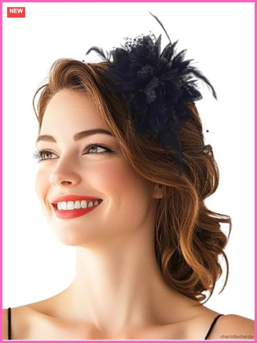 Flower Feather Fascinator Headband Vintage Tea Party Hair Accessory
